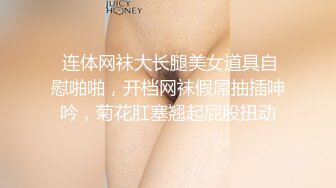  连体网袜大长腿美女道具自慰啪啪，开档网袜假屌抽插呻吟，菊花肛塞翘起屁股扭动